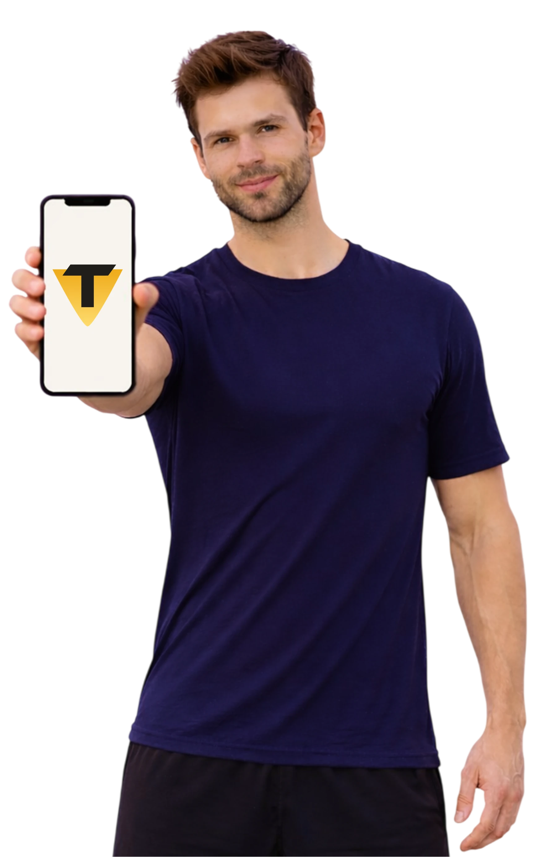 Athlete holding the Training Club app