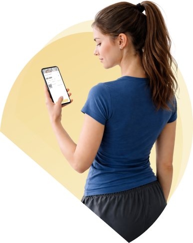 Woman exploring the Training Club app